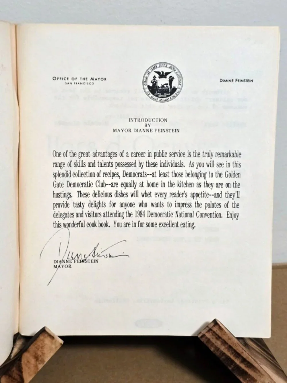 RARE 1984 Political Signature Cookbook - San Francisco History